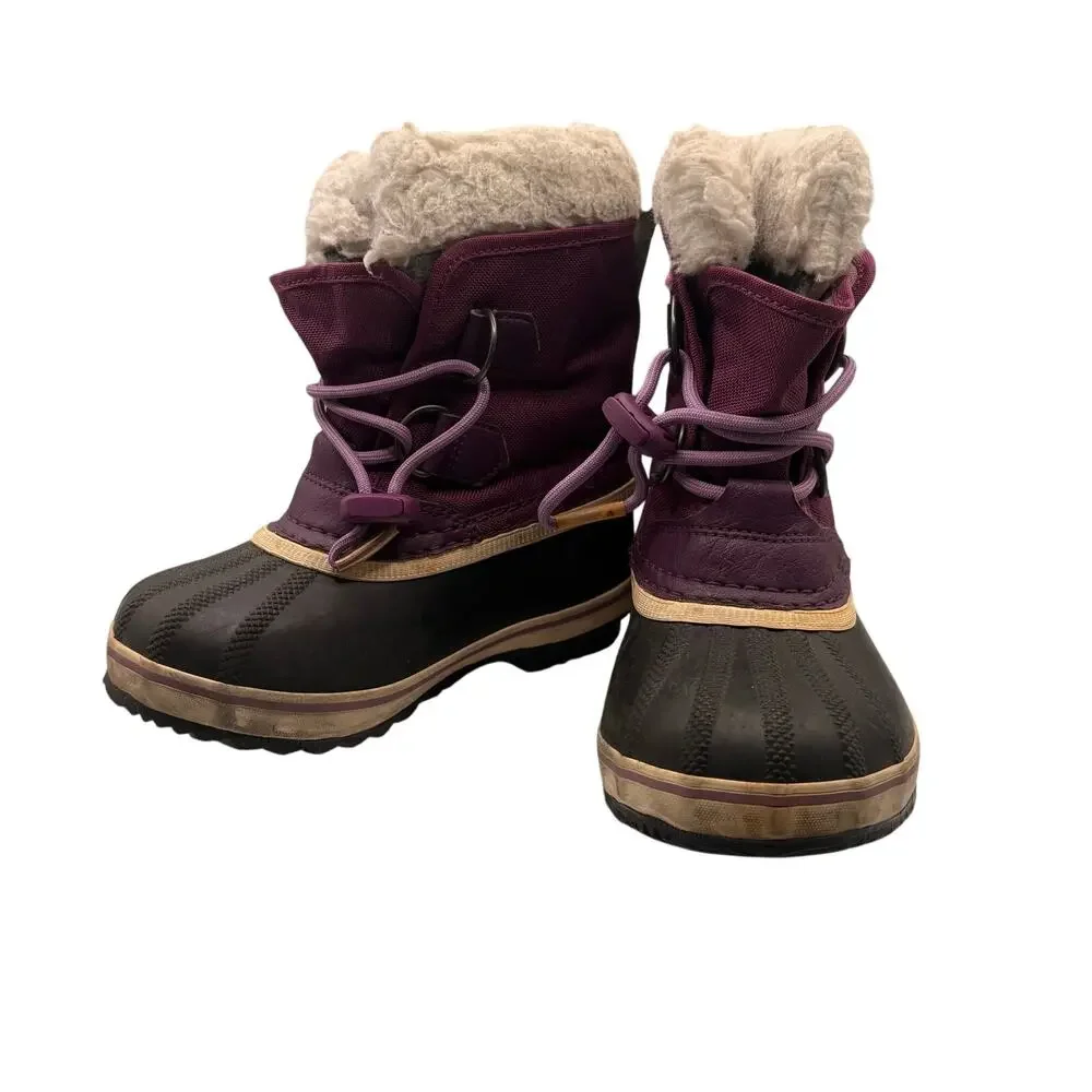 Sorel Winter Boots 11 Purple Black Waterproof Insulated Snow Shoes Winter Cozy